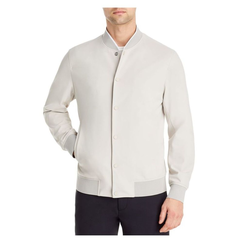 THEORY Mens Gray Bomber Jacket M